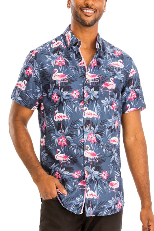 Men's Hawaiian Short Sleeve Shirt-Men's Fashion - Men's Clothing - Shirts-PVRP Shop