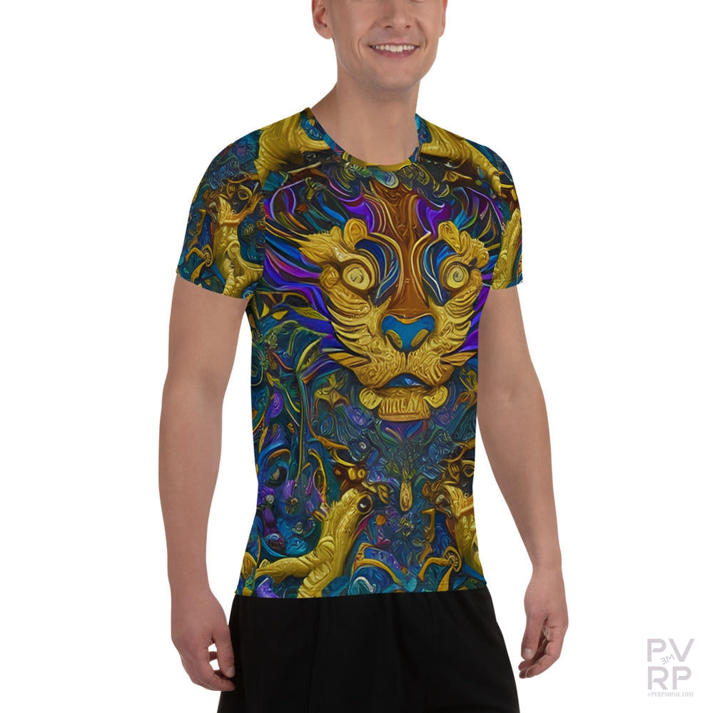 Artistic Golden Lion All-Over Print Men's T-shirt-T-Shirt-PVRP Shop