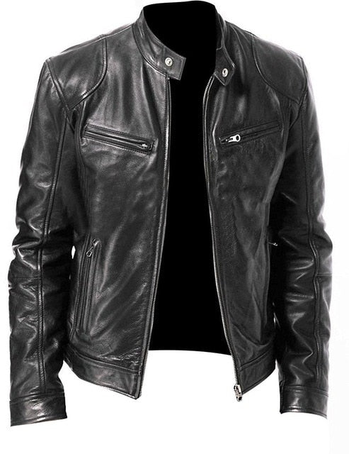 Men Black Leather Jacket - PVRP Shop