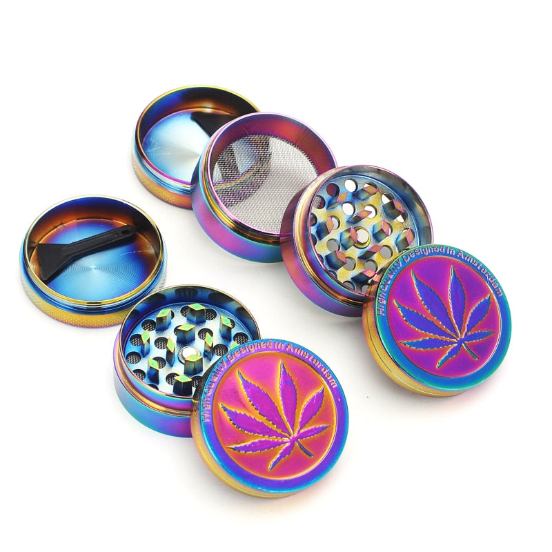 Rainbow Herb Metal Grinder 40mm with Pollen Catcher - PVRP Shop