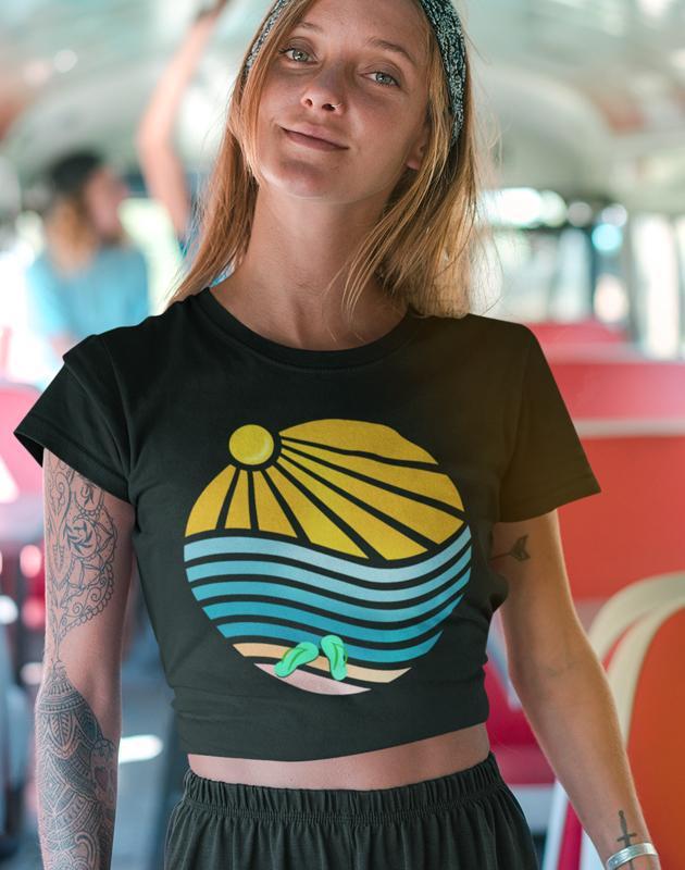 Sun,Sea,San and Sandals Women's Crop Top - PVRP Shop