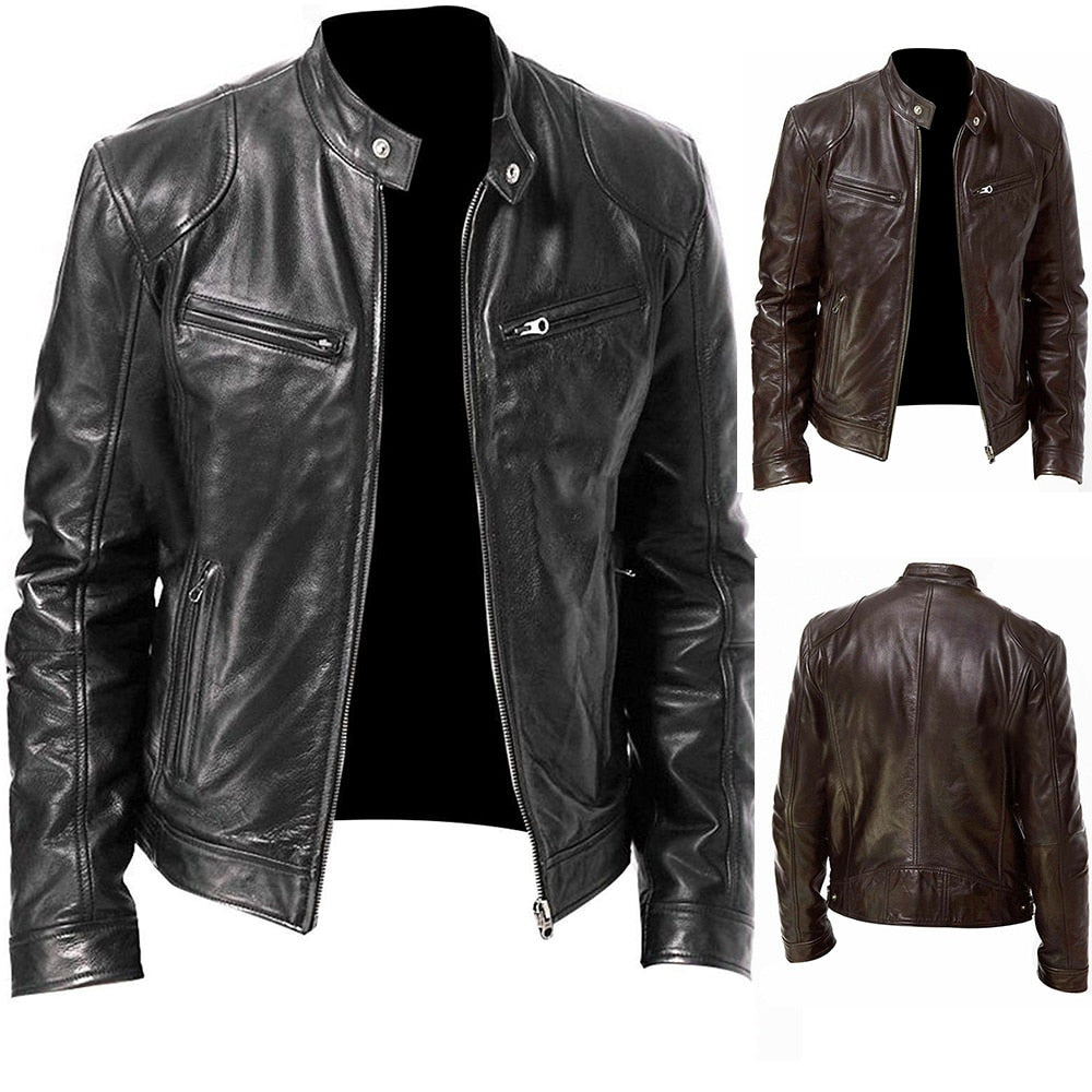 Men Black Leather Jacket - PVRP Shop